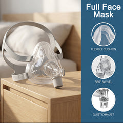 Full Face CPAP Mask – Soft Silicone, S/M/L, Compatible with ResMed 10 | Sleep Apnea Relief
