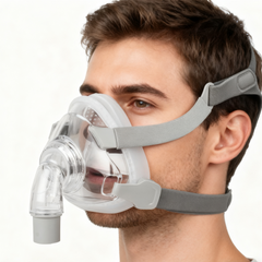 CPAP Full Face Mask For Sleep Apnea Anti Snoring Treatment Solution Forehead Frame-free Design With Free Adjustable Headgear