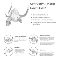 Full face mask kit Kit includes headband, frame, double layer silicone pad and elbow