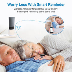 Remote Pulse Oximeter Blood Oxygen Saturation Monitor for Sleep Apnea Health Conditions with Vibration