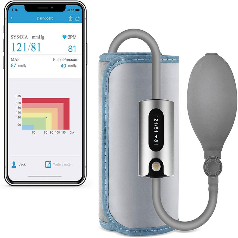 Ultra Portable Wireless Bluetooth Upper Arm Blood Pressure Monitor Large Cuff Multi-User