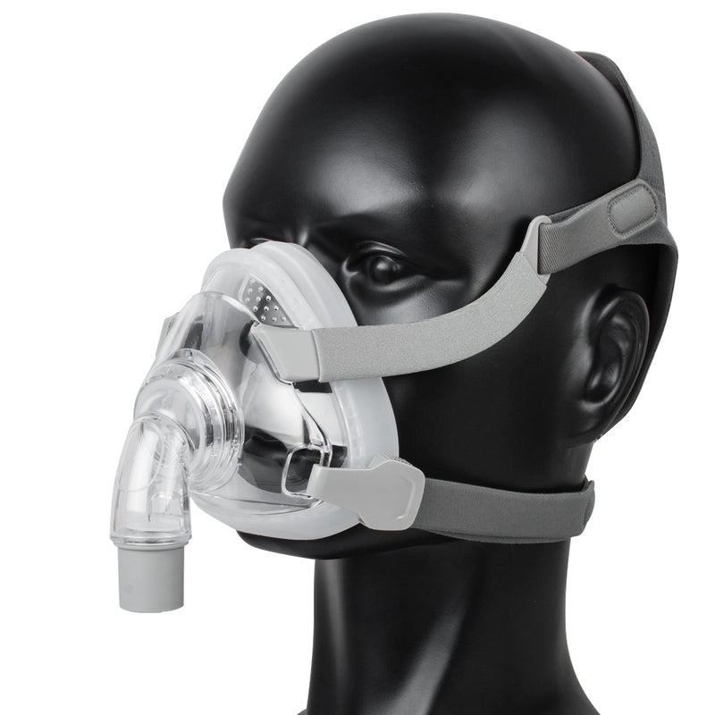 CPAP Full Face Mask For Sleep Apnea Anti Snoring Treatment Solution Forehead Frame-free Design With Free Adjustable Headgear