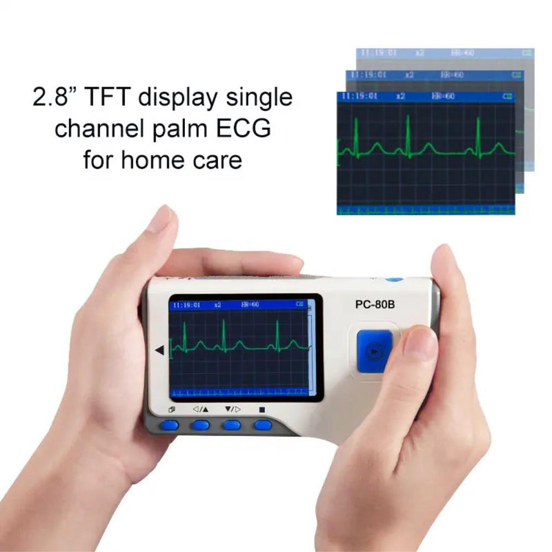 Portable EKG Monitor Handheld LCD Heart Rate Tracker with Analyzer