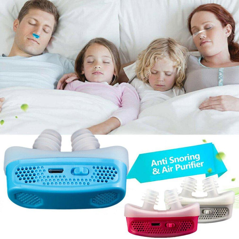 New Snore Aid Stopper Micro CPAP Anti Snoring Electronic Device