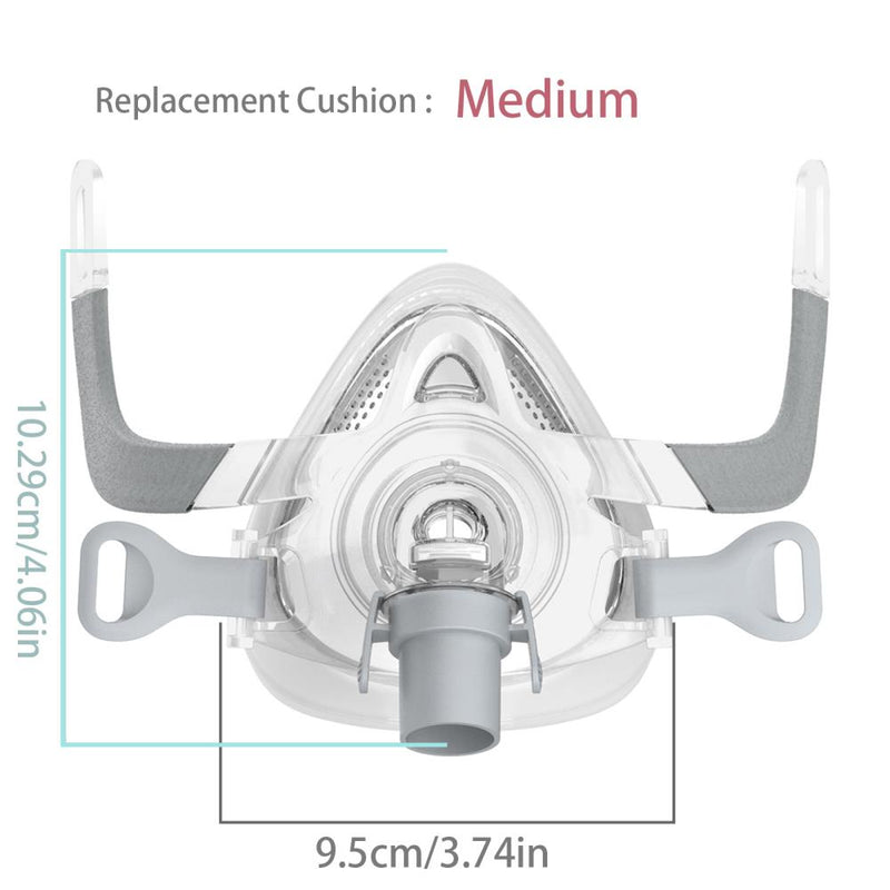 Universal Replacement Full Face Set, Assembly Kit Includes Headgear, Frame, Silicone Cushion and Elbows