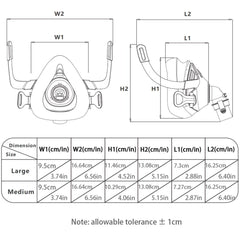 Universal Replacement Full Face Set, Assembly Kit Includes Headgear, Frame, Silicone Cushion and Elbows