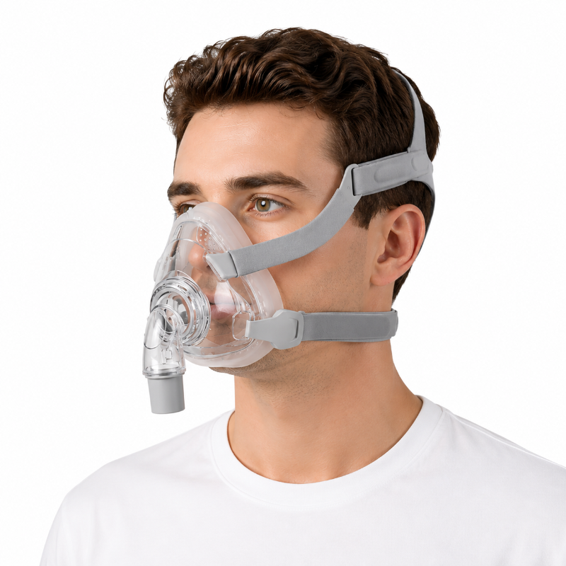 CPAP Full Face Mask For Sleep Apnea Anti Snoring Treatment Solution Forehead Frame-free Design F5A|USA Stock Ready to Ship!