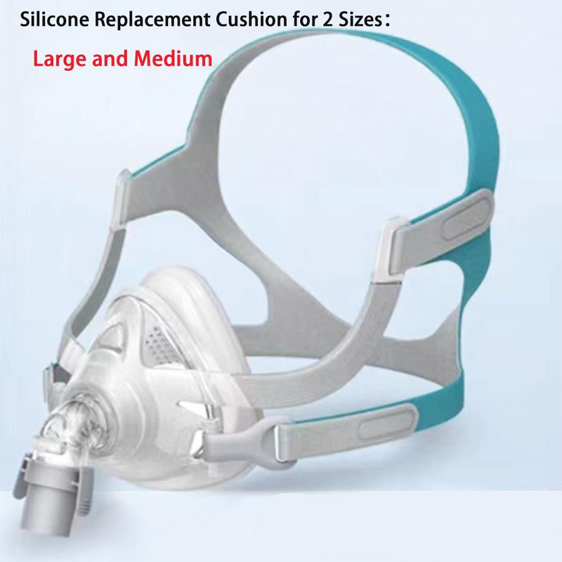 Universal Replacement Full Face Set, Assembly Kit Includes Headgear, Frame, Silicone Cushion and Elbows
