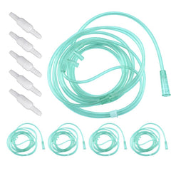 W/5 Piece Adult Nasal Cannula Oxygen Tubing Kit - 7 ft. Long Swivel Connector