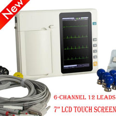 6-Channel 12-Lead ECG Machine with Touchscreen