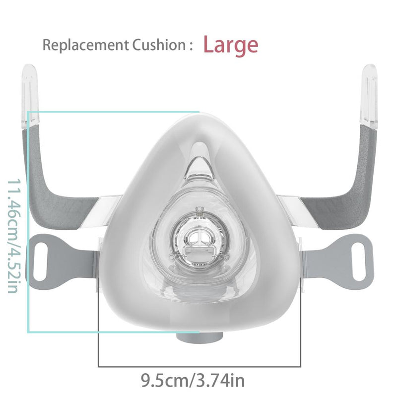 Universal Replacement Full Face Set, Assembly Kit Includes Headgear, Frame, Silicone Cushion and Elbows