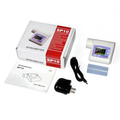 Bluetooth digital spirometer with mouthpiece and software