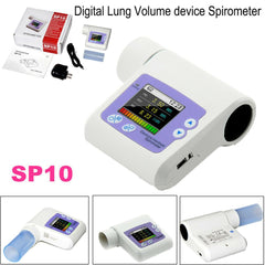 Handheld spirometer lung volume device