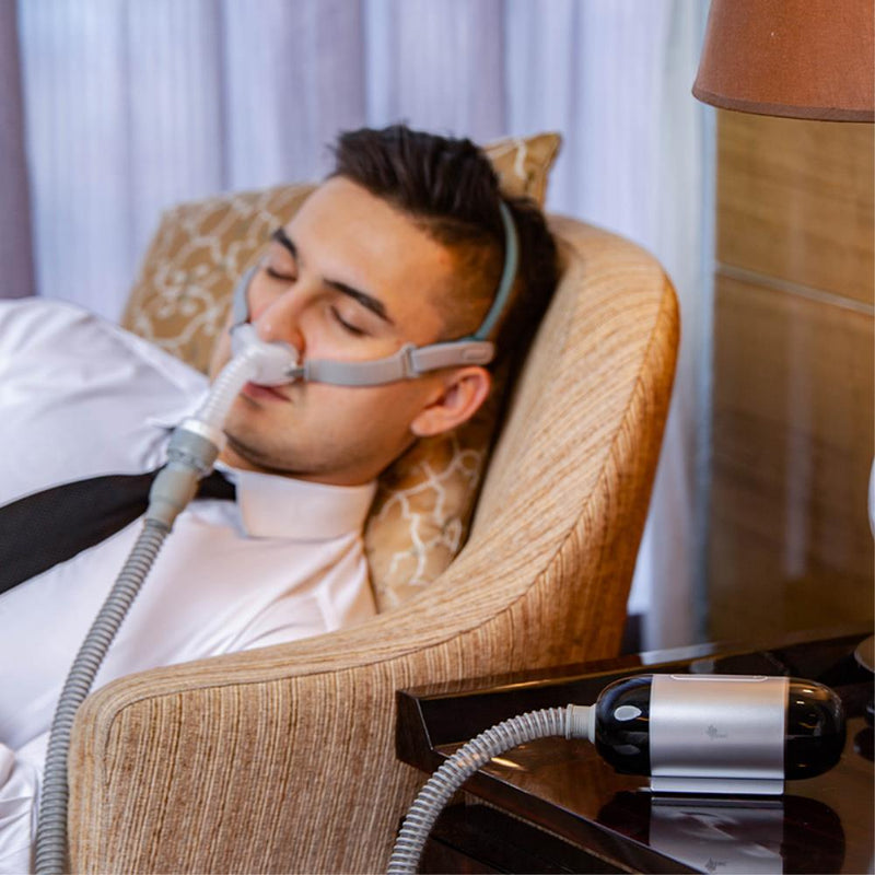 Mini travel automatic CPAP portable anti-snoring device for sleep apnea supports power bank