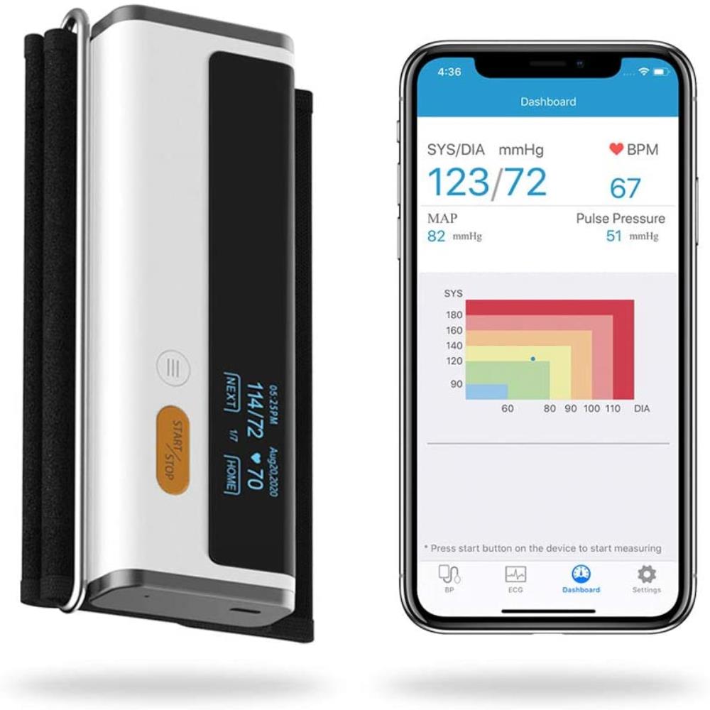Blood pressure monitor + ECG monitor, upper arm cuff blood pressure machine, built-in Bluetooth