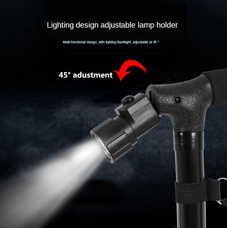 Collapsible Telescopic Cane Folding Crutch LED Lightweight Safety  for The Elder Parents