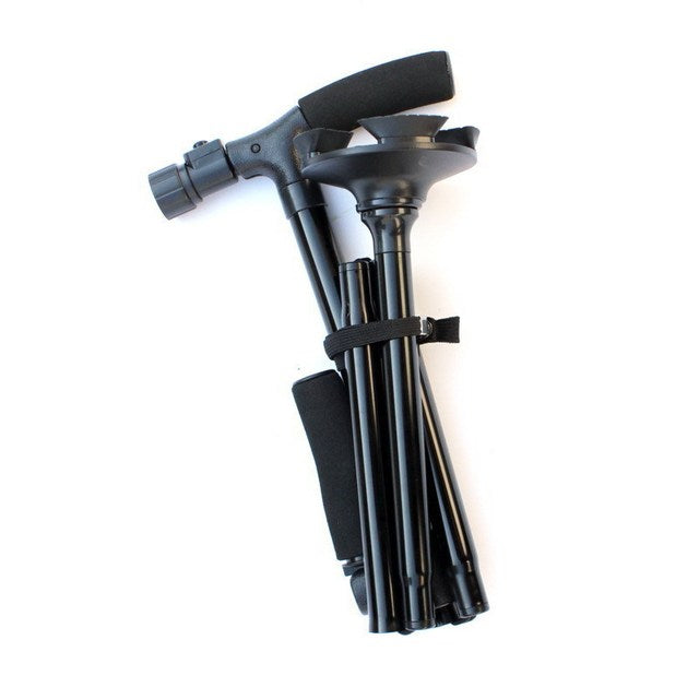 Collapsible Telescopic Cane Folding Crutch LED Lightweight Safety  for The Elder Parents